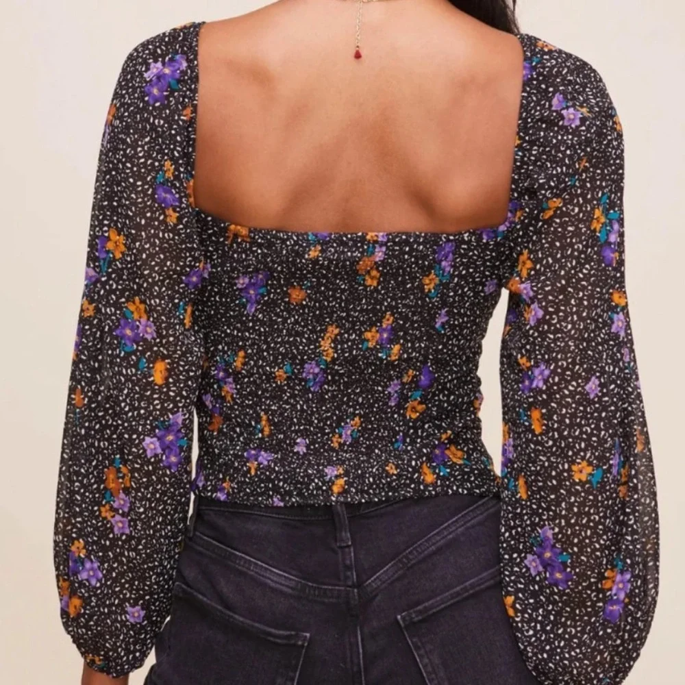 ASTR Black floral Blouse, Medium